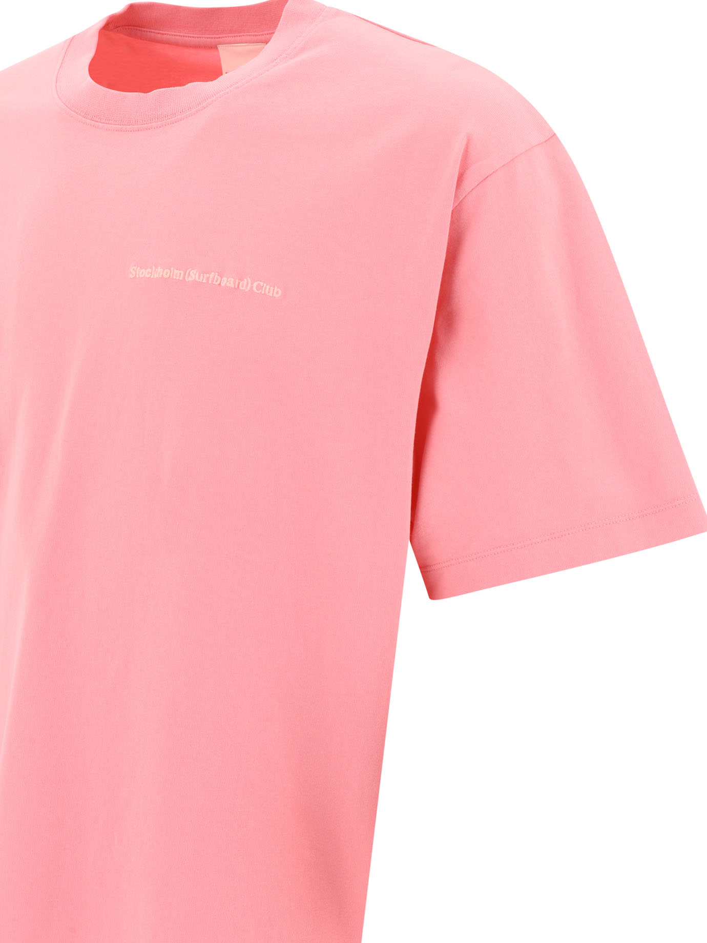 STOCKHOLM SURFBOARD CLUB Pink T-shirt with logo